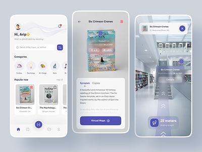 AR Library - App Design apps ar augment augment reality clean design interface mobile uidesign uiux vr