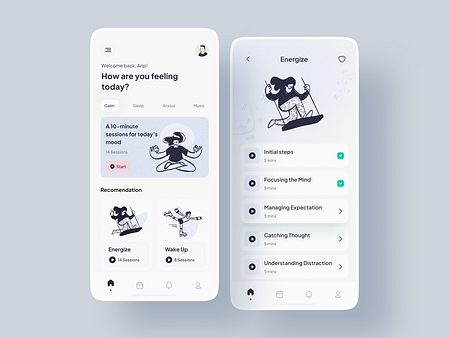 Meditation - Mobile Apps Design by Arip for Enver Studio on Dribbble