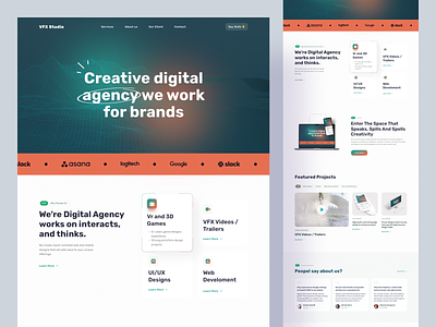 Creative Agency - Landing Page agency agency digital interface landing page marketing uiux vfx web design