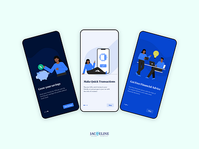 Mobile Onboarding For Financial App app dailyui design minimal ui