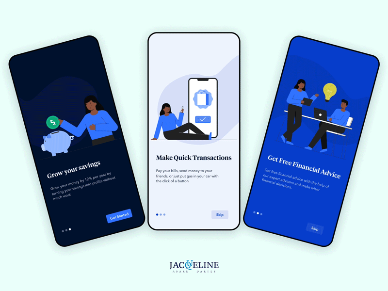 Mobile Onboarding For Financial App app dailyui design ui