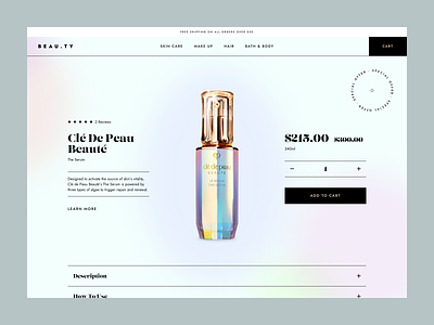 BEAU.TY - Product details page beauty design e-commerce ecommerce eshop product shop shopify skin care ui ux web
