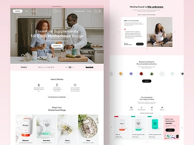 Motherhood Vitamins & Supplements Shopify Store Homepage clean design e commerce eshop motherhood natural pregnant shopify supplement ui ux vitamins web