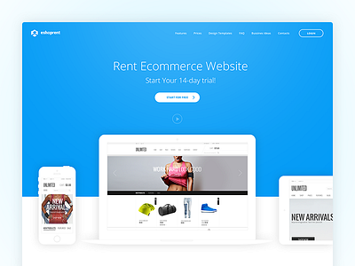 Debut! design ecommerce fresh rent shop simply web white