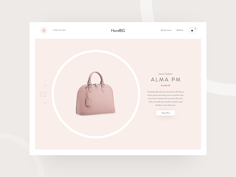 Handbags website design by Marius Naujokas on Dribbble