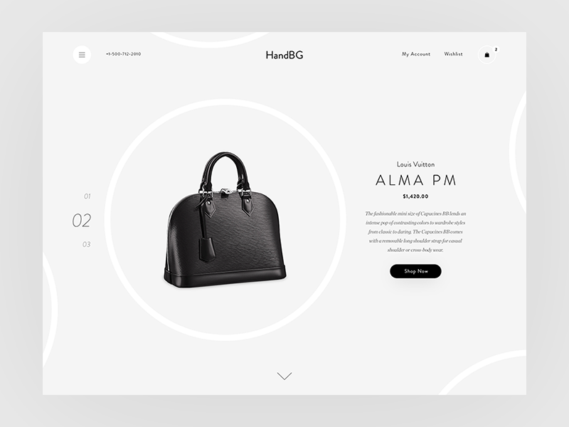 Handbags website design by Marius Naujokas on Dribbble