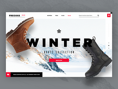 Frecoxs online e-commerce design boots clean collection e commerce eshop fashion shoes shopify shopping winter