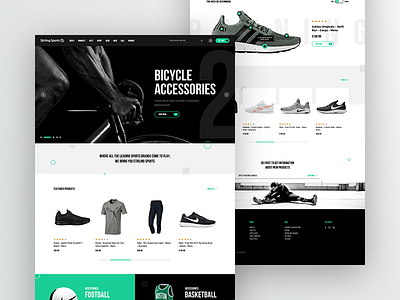 Sports Wear Website Redesign - Homepage bicycle black clean e commerce eshop homepage redesign shopify sport wear