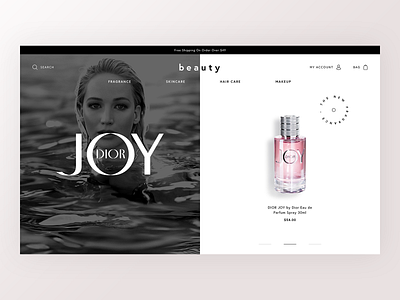 Beauty Shop black cart clean design e commerce eshop fashion fragrance index makeup minimal perfume product redesign shop shopify skincare ui ux web