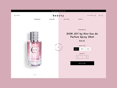 Beauty Shop - Product Details Page cart clean design e commerce eshop fashion fragrance haircare minimal pdp perfume product product details redesign shopify skincare typography ui ux web