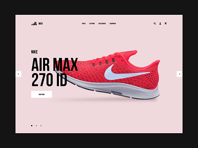 Max Homepage Hero animation clean design e commerce eshop fashion index minimal nike nike running product redesign shoes shop shopify sneakers sport ui ux web