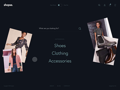 shopse. - Homepage to Products Listing accessories category clean clothing design e commerce eshop fashion index magento minimal product redesign search shoes shop shopify ui ux woocommerce