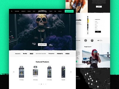 Heavy Hitters - Homepage cannabis cart cbd clean design e commerce eshop homepage product redesign shop shopify smoke thc typography ui ux vape vaper web