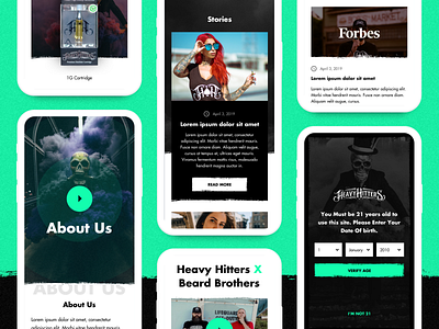 Heavy Hitters - Mobile Inner Pages cannabis cbd clean design e commerce eshop index inner pages product redesign shop shopify thc ui ux vape vaper web white