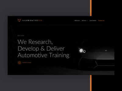 Illuminated Fox - Homepage animated animation automotive automotive design car clean homepage landing training ui ux web design