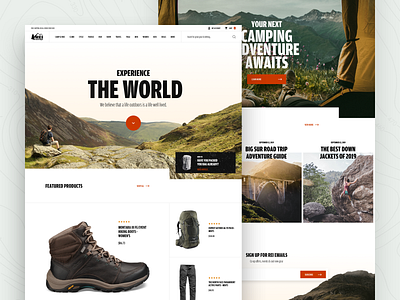 REI website homepage redesign design e commerce eshop hiking homepage redesign shop shopify ui ux web