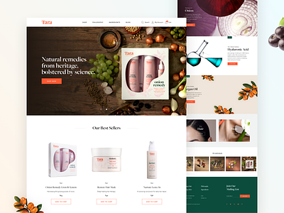 Tara - Homepage design e-commerce eshop shop shopify ui ux web