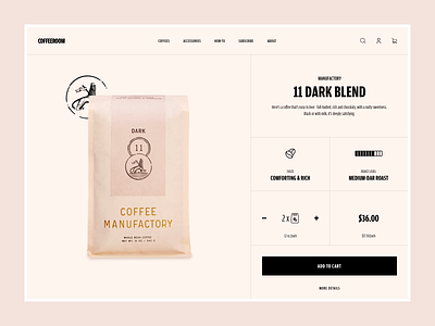 Coffee Room - product details page clean design e commerce eshop magento prestashop product shopify ui ux web