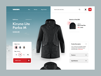 WINTSPO - product details page clean design e-commerce eshop magento prestashop product shopify ui ux web