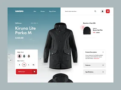 WINTSPO - product details page clean design e commerce eshop magento prestashop product shopify ui ux web