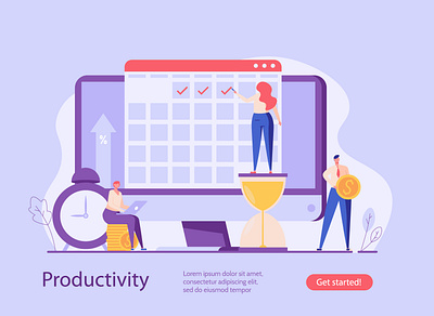 Concept of planning, productivity, multitasking calendar design illustration multitasking planning productivity teamwork time time management ui