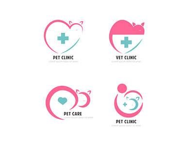 Set of veterinary clinic brands