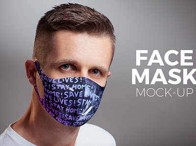 Face Mask Mock-up apparel clothing coronavirus covid19 face mask facemask fashion medical mockup prevention printing protection surgical virus wear