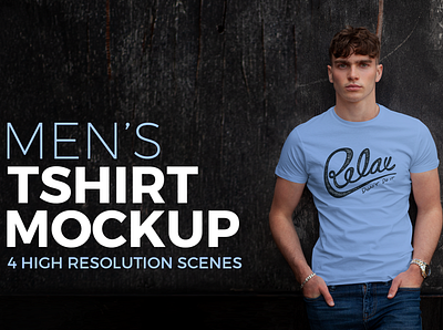 Men's T-shirt Mock-up branding clothing fashion mockup print printing tee template tshirt wear