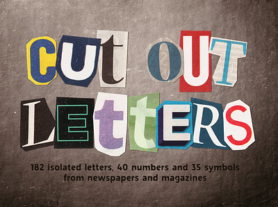 Isolated Cut Out Letters with Scene Creator alphabet craft cut font illustration isolated lettering letters magazine newspaper old paper ransom retro scissors scrapbook torn type typeface vintage