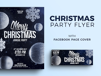 Christmas Party Flyer And Facebook Page Cover advertise christmas facebook page cover flyer leaflet party print print templates x mas xmas