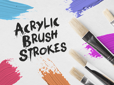 30 Acrylic Brush Strokes acrylic art artistic brush craft isolated oil paint painted painting strokes watercolor