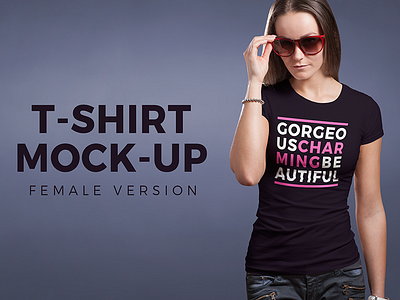 Crew Neck T-Shirt Mock-Up Female Version