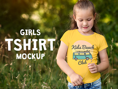 Girls T-Shirt Mock-Up apparel branding clothing fashion garment girls identity mockup printing tees tshirts wear