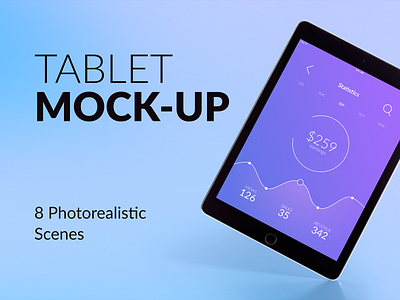 Isolated Tablet Mock-up