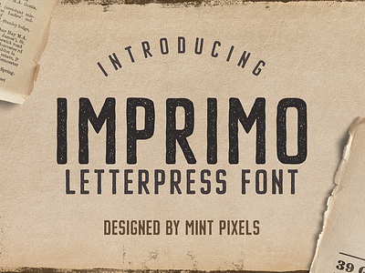 Imprimo Letterpress Font font heading ink letterpress paper print printers printing stamp text textured title typography uppercase