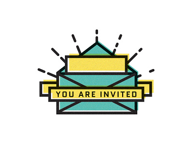 Yes you are invited! design envelope icon illustration