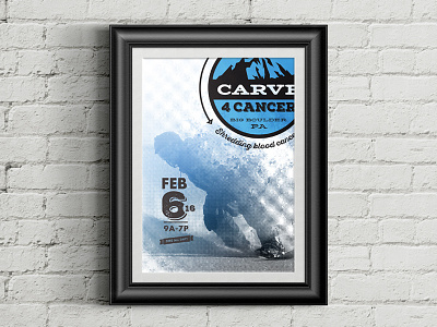 Carve 4 Cancer Poster design illustration poster promote snowboard