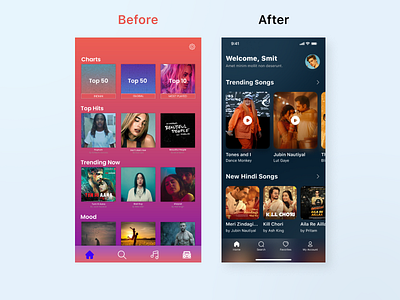 Music App Redesign appdesign creative design figma landing page ui