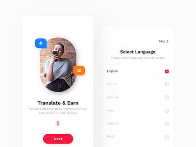 🌎 Translator Application With Earn Money appdesign earn figma translator ui