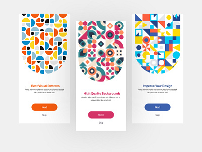 Onboarding Design Screens appdesign branding concept creative design figma illustration landing page logo onboarding pattern ui vector