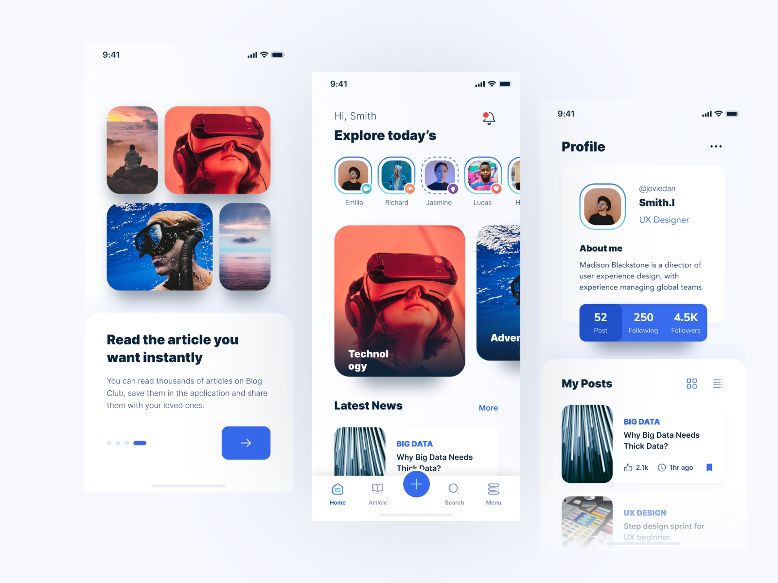 Blog and Article App by Smit_2611 on Dribbble