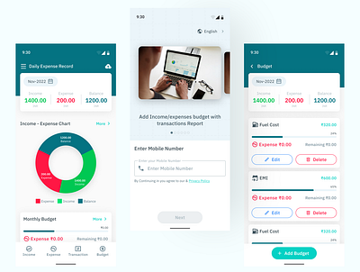 Daily Income and Expense Khata appdesign creative design expense figma income landing page minimal prototype ui ux vector wireframing