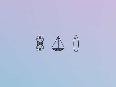 Icons for what I love to do. climb icons sail surf