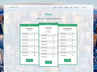 Pricing Layout