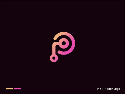 P + T + Tech design flat letter logo logodesign logogram logos logotype minimal monogram tech tech logo