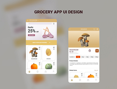 Grocery App UI Design branding design graphic design illustration ui