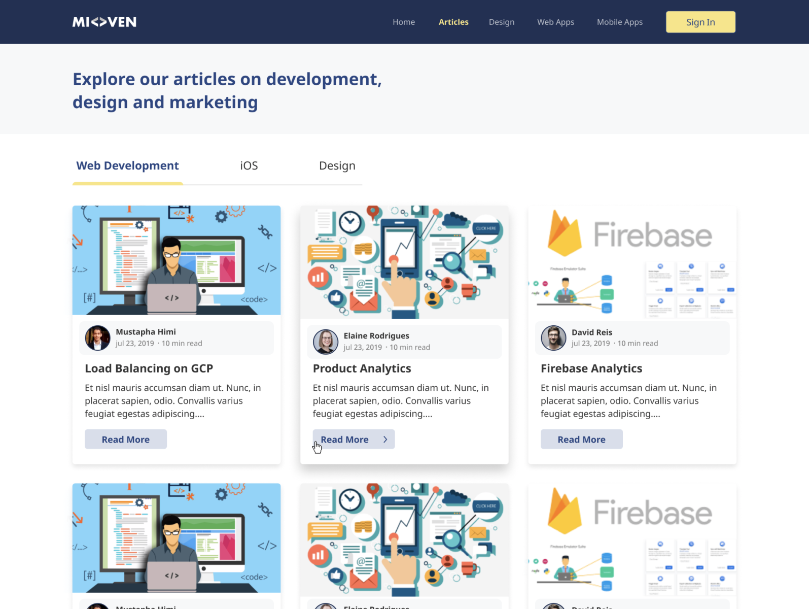 Blog Design by Mustapha Himi on Dribbble