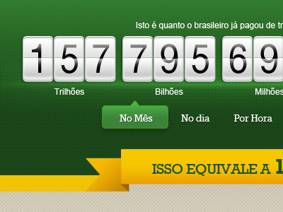 Impostometro - Site brasil design green internet numbers site ux design website yellow