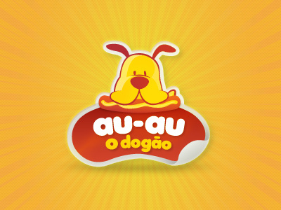 Au-Au O Dogão bold design dog fast food hot dog icon logo logo design