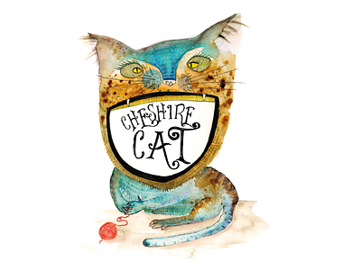 Cheschire Cat alice in wonderland cat coffee colors illustration watercolor watercolour painting